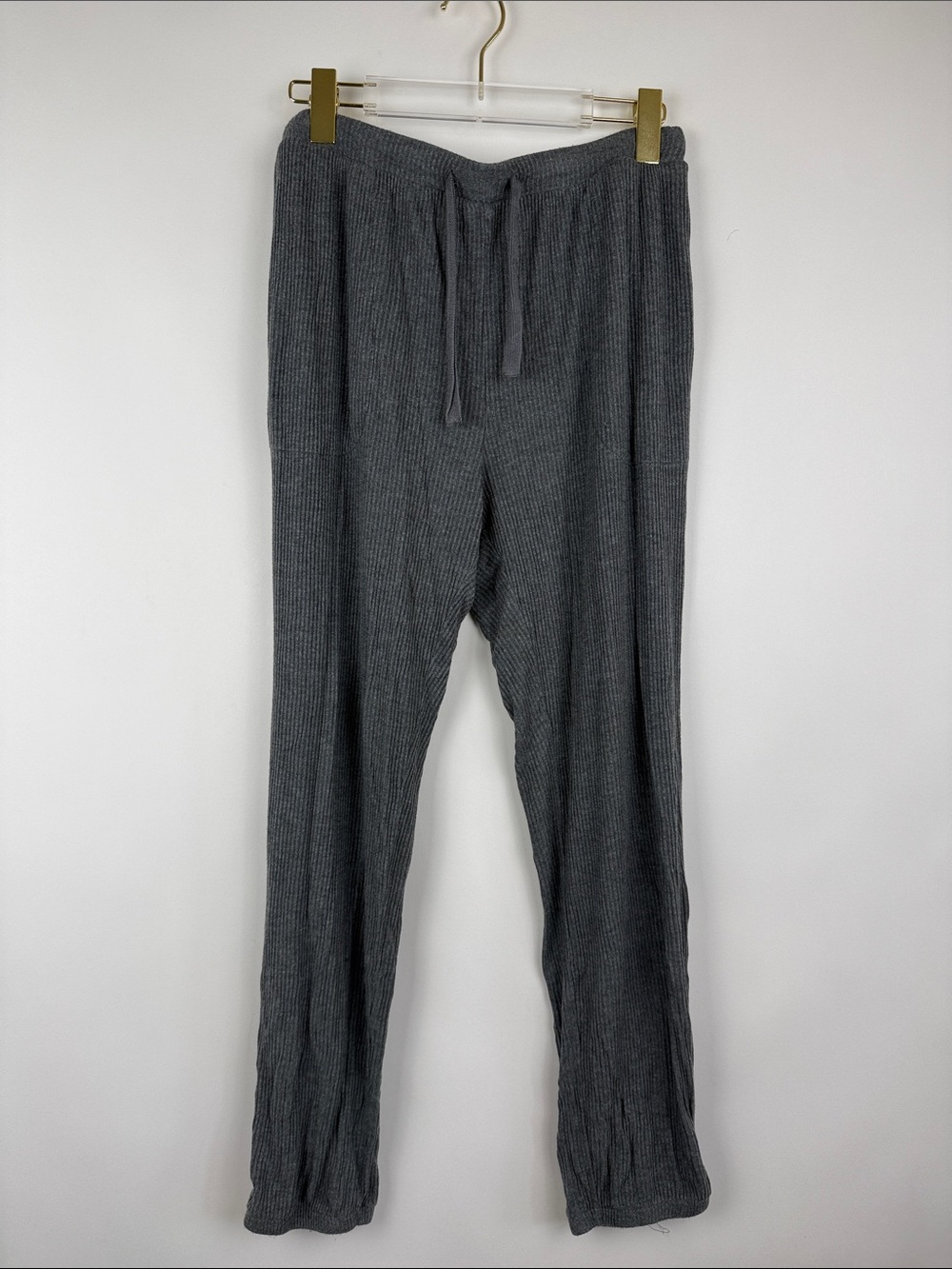 Auden Women's Cozy Ribbed Joggers Lounge Pants Gray Size Medium